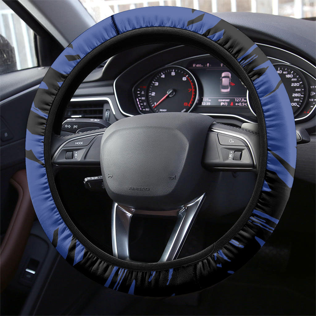 North Melbourne Football Club Steering Wheel Cover Kangaroos Muscular Mascot Graphic - Abstract Paint Splatter Art