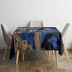 North Melbourne Football Club Tablecloth Kangaroos Muscular Mascot Graphic - Abstract Paint Splatter Art
