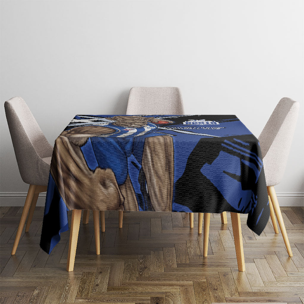 North Melbourne Football Club Tablecloth Kangaroos Muscular Mascot Graphic - Abstract Paint Splatter Art