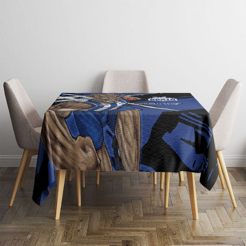 North Melbourne Football Club Tablecloth Kangaroos Muscular Mascot Graphic - Abstract Paint Splatter Art