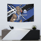 North Melbourne Football Club Tapestry Kangaroos Muscular Mascot Graphic - Abstract Paint Splatter Art