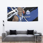 North Melbourne Football Club Tapestry Kangaroos Muscular Mascot Graphic - Abstract Paint Splatter Art