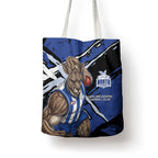 North Melbourne Football Club Tote Bag Kangaroos Muscular Mascot Graphic - Abstract Paint Splatter Art