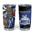 North Melbourne Football Club Tumbler Cup Kangaroos Muscular Mascot Graphic - Abstract Paint Splatter Art
