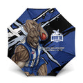 North Melbourne Football Club Umbrella Kangaroos Muscular Mascot Graphic - Abstract Paint Splatter Art