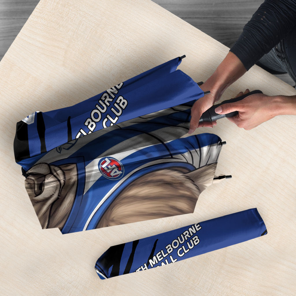 North Melbourne Football Club Umbrella Kangaroos Muscular Mascot Graphic - Abstract Paint Splatter Art