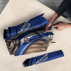 North Melbourne Football Club Umbrella Kangaroos Muscular Mascot Graphic - Abstract Paint Splatter Art