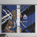 North Melbourne Football Club Window Curtain Kangaroos Muscular Mascot Graphic - Abstract Paint Splatter Art