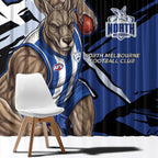 North Melbourne Football Club Window Curtain Kangaroos Muscular Mascot Graphic - Abstract Paint Splatter Art