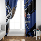 North Melbourne Football Club Window Curtain Kangaroos Muscular Mascot Graphic - Abstract Paint Splatter Art