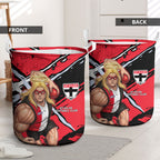 St Kilda Football Club Laundry Basket Saints Muscular Mascot Graphic - Abstract Paint Splatter Art