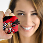 St Kilda Football Club AirPods Case Saints Muscular Mascot Graphic - Abstract Paint Splatter Art