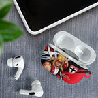 St Kilda Football Club AirPods Case Saints Muscular Mascot Graphic - Abstract Paint Splatter Art