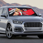 St Kilda Football Club Auto Sun Shade Saints Muscular Mascot Graphic - Abstract Paint Splatter Art