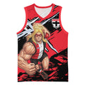 St Kilda Football Club Basketball Jersey Saints Muscular Mascot Graphic - Abstract Paint Splatter Art