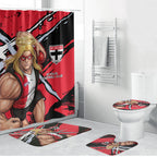 St Kilda Football Club Bathroom Set Saints Muscular Mascot Graphic - Abstract Paint Splatter Art