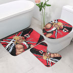 St Kilda Football Club Bathroom Set Saints Muscular Mascot Graphic - Abstract Paint Splatter Art