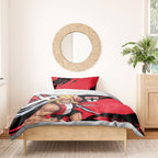 St Kilda Football Club Bedding Set Saints Muscular Mascot Graphic - Abstract Paint Splatter Art
