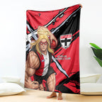 St Kilda Football Club Blanket Saints Muscular Mascot Graphic - Abstract Paint Splatter Art