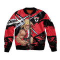 St Kilda Football Club Bomber Jacket Saints Muscular Mascot Graphic - Abstract Paint Splatter Art