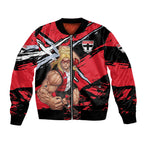 St Kilda Football Club Bomber Jacket Saints Muscular Mascot Graphic - Abstract Paint Splatter Art
