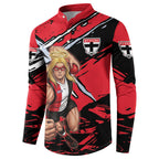 St Kilda Football Club Button Sweatshirt Saints Muscular Mascot Graphic - Abstract Paint Splatter Art