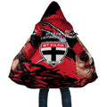 St Kilda Football Club Cloak Saints Muscular Mascot Graphic - Abstract Paint Splatter Art