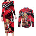 St Kilda Football Club Couples Matching Long Sleeve Bodycon Dress and Long Sleeve Button Shirt Saints Muscular Mascot Graphic - Abstract Paint Splatter Art