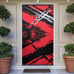 St Kilda Football Club Door Cover Saints Muscular Mascot Graphic - Abstract Paint Splatter Art
