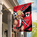 St Kilda Football Club Garden Flag Saints Muscular Mascot Graphic - Abstract Paint Splatter Art