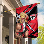St Kilda Football Club Garden Flag Saints Muscular Mascot Graphic - Abstract Paint Splatter Art