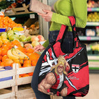 St Kilda Football Club Grocery Bag Saints Muscular Mascot Graphic - Abstract Paint Splatter Art