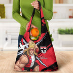 St Kilda Football Club Grocery Bag Saints Muscular Mascot Graphic - Abstract Paint Splatter Art