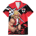 St Kilda Football Club Hawaiian Shirt Saints Muscular Mascot Graphic - Abstract Paint Splatter Art