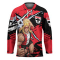 St Kilda Football Club Hockey Jersey Saints Muscular Mascot Graphic - Abstract Paint Splatter Art