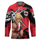 St Kilda Football Club Hockey Jersey Saints Muscular Mascot Graphic - Abstract Paint Splatter Art