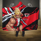 St Kilda Football Club Hooded Blanket Saints Muscular Mascot Graphic - Abstract Paint Splatter Art