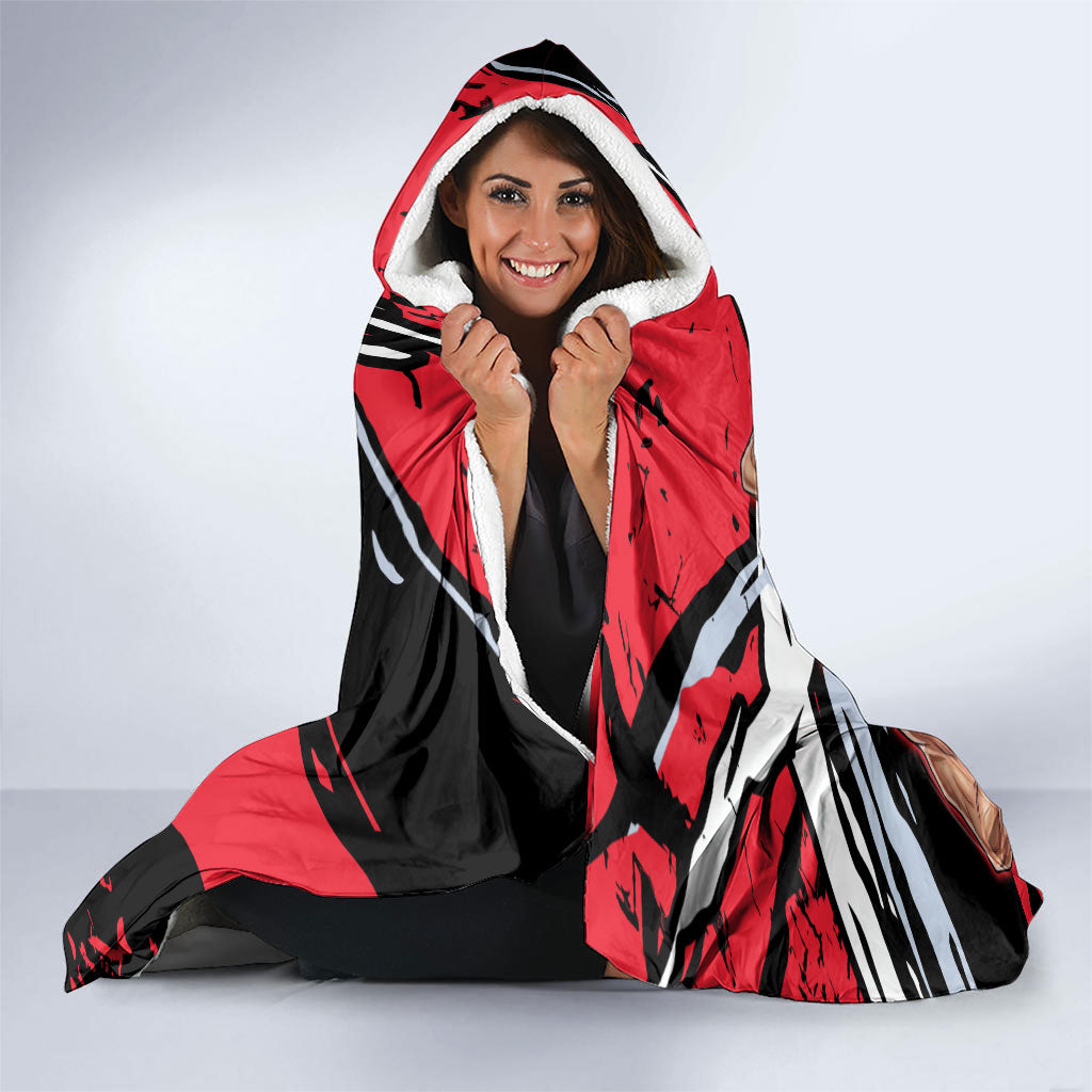 St Kilda Football Club Hooded Blanket Saints Muscular Mascot Graphic - Abstract Paint Splatter Art