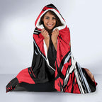 St Kilda Football Club Hooded Blanket Saints Muscular Mascot Graphic - Abstract Paint Splatter Art