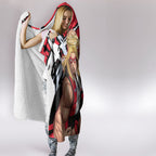 St Kilda Football Club Hooded Blanket Saints Muscular Mascot Graphic - Abstract Paint Splatter Art