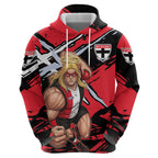 St Kilda Football Club Hoodie Saints Muscular Mascot Graphic - Abstract Paint Splatter Art