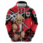 St Kilda Football Club Hoodie Saints Muscular Mascot Graphic - Abstract Paint Splatter Art