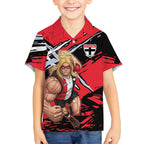 St Kilda Football Club Kid Hawaiian Shirt Saints Muscular Mascot Graphic - Abstract Paint Splatter Art