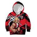 St Kilda Football Club Kid Hoodie Saints Muscular Mascot Graphic - Abstract Paint Splatter Art