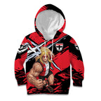 St Kilda Football Club Kid Hoodie Saints Muscular Mascot Graphic - Abstract Paint Splatter Art