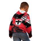 St Kilda Football Club Kid Hoodie Saints Muscular Mascot Graphic - Abstract Paint Splatter Art
