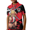 St Kilda Football Club Kid Polo Shirt Saints Muscular Mascot Graphic - Abstract Paint Splatter Art