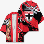 St Kilda Football Club Kimono Saints Muscular Mascot Graphic - Abstract Paint Splatter Art