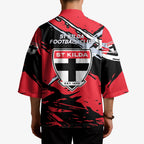 St Kilda Football Club Kimono Saints Muscular Mascot Graphic - Abstract Paint Splatter Art