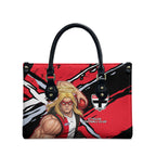 St Kilda Football Club Leather Bag Saints Muscular Mascot Graphic - Abstract Paint Splatter Art